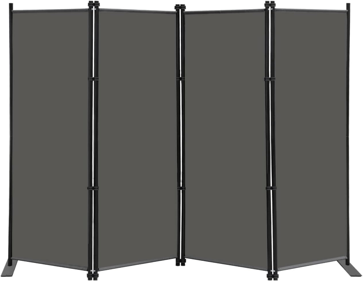 MAYOLIAH 6 Panel Folding Privacy Screen 9ft Wide, 6ft Tall Partition Room Divider Portable Office Walls Dividers, Black