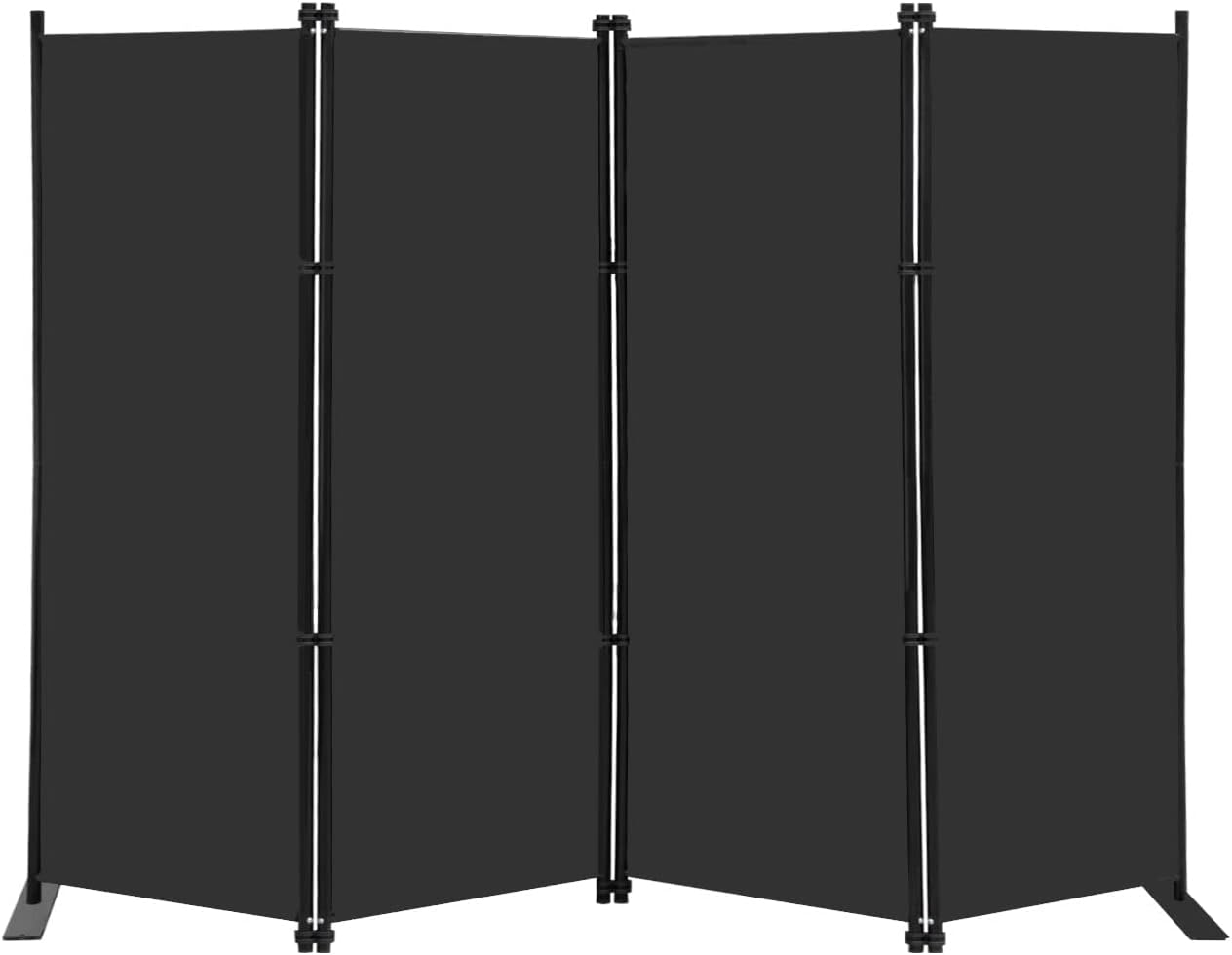 MAYOLIAH 6 Panel Folding Privacy Screen 9ft Wide, 6ft Tall Partition Room Divider Portable Office Walls Dividers, Black