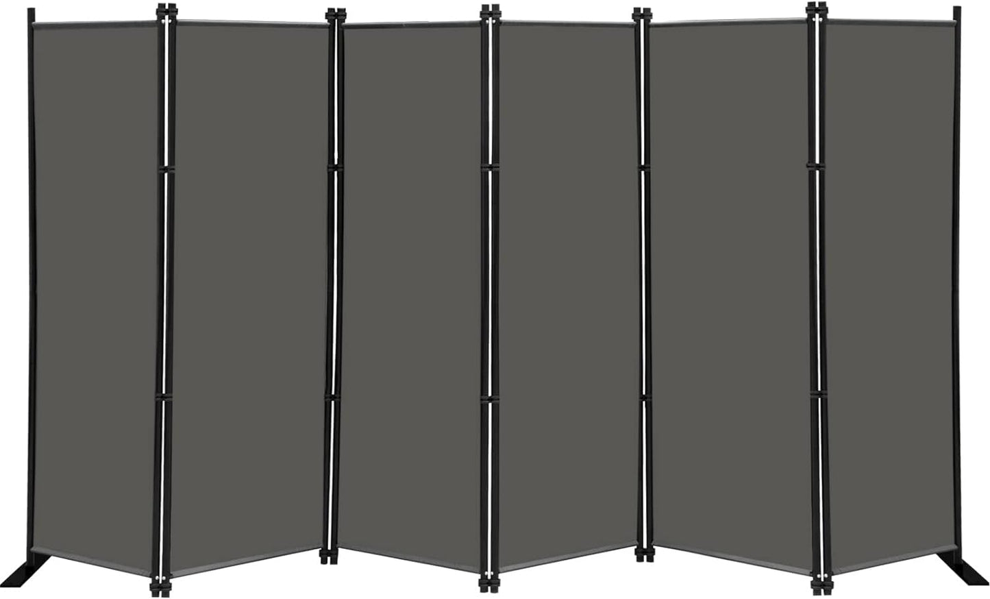 MAYOLIAH 6 Panel Folding Privacy Screen 9ft Wide, 6ft Tall Partition Room Divider Portable Office Walls Dividers, Black
