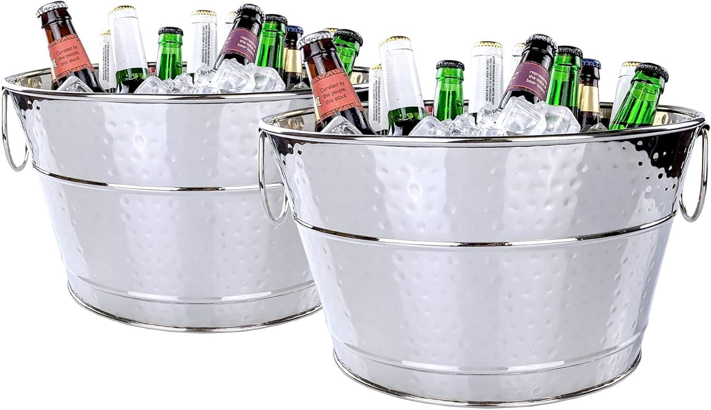 BREKX Stainless Steel Drink Tub with Stand (15-QT Steel Silver)