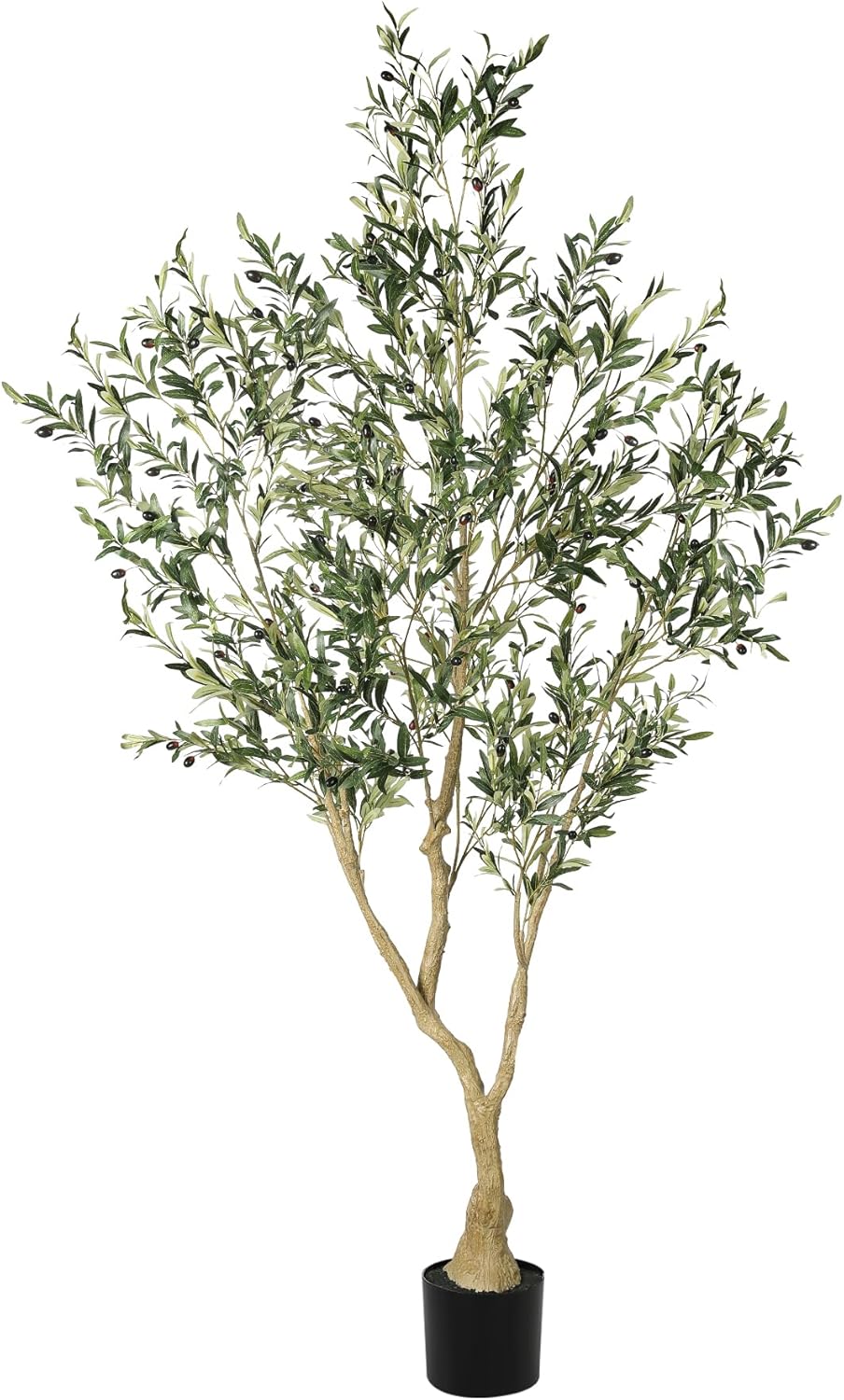 8ft Faux Olive Tree - Olive Trees Artificial Indoor with Large Olive Branches and Lifelike Olive - Artificial Olive Tree for Home Office House Living Room Decor
